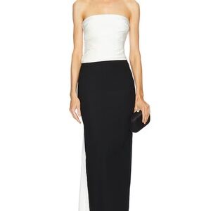 Chic Strapless Black and White Dress